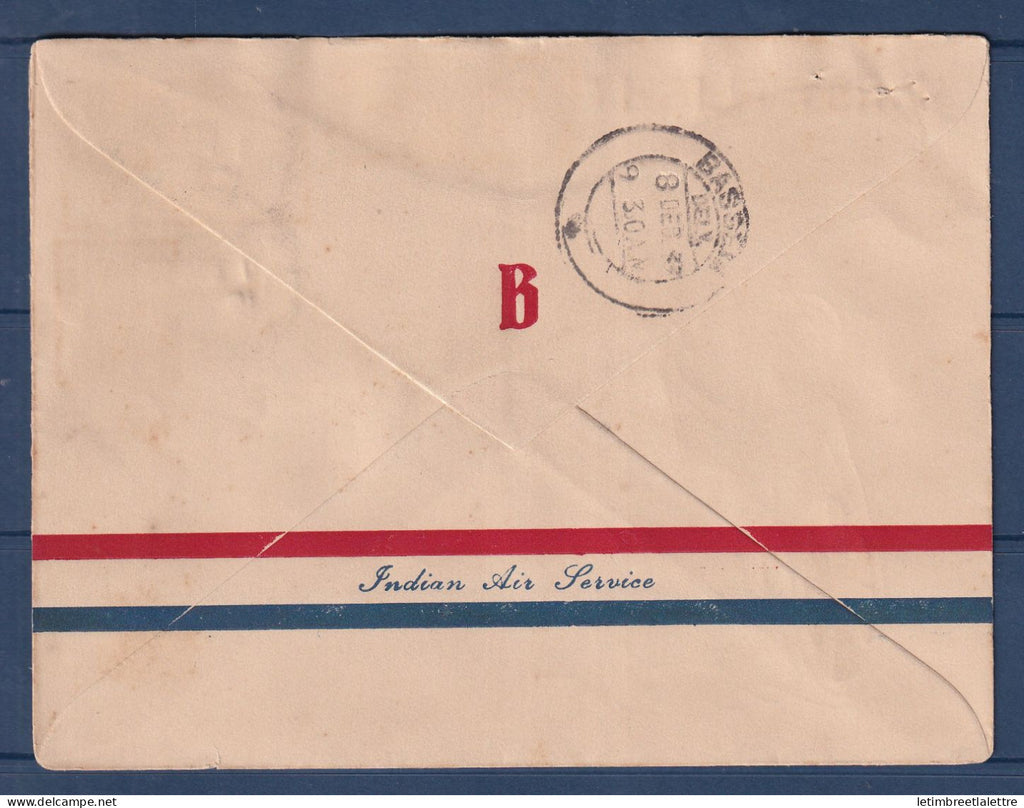 Birmanie Burma - Poste aérienne - premier vol Indian National Airways - Rangoon Bassein - 1933
