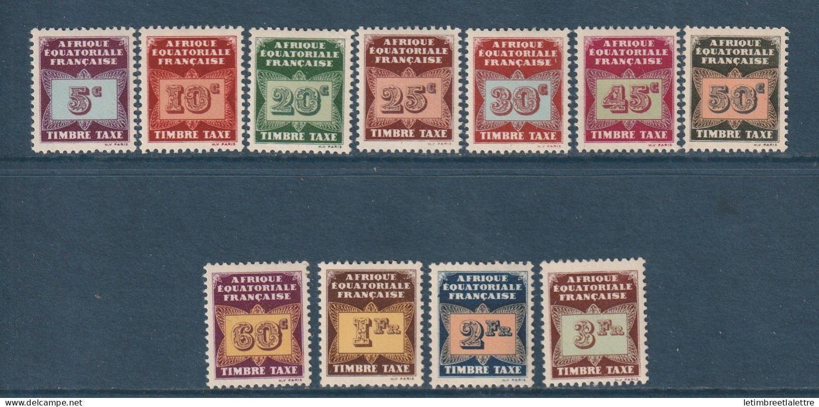 AEF - Taxe - YT n° 1 à 11 * - Neuf avec charnière - 1937