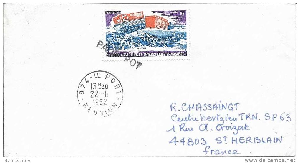 Lettre de Réunion ( Le Port ) affranchie 2,40fr par Paquebot pour le france ( St Herblain )