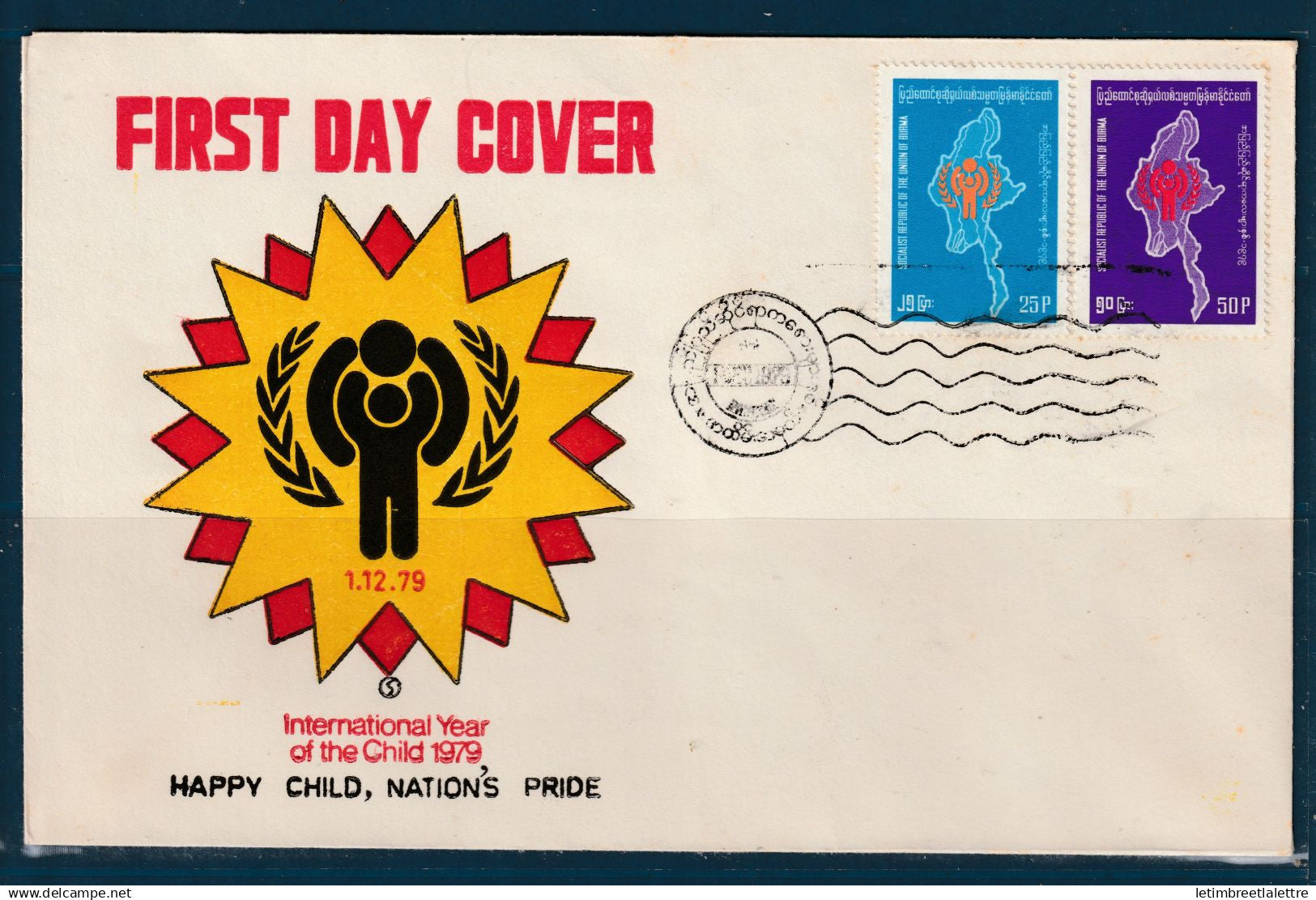 Myanmar - Birmanie -  Burma - YT n° 185 A et B - FDC premier jour - International Year of the child - ONU - 1979