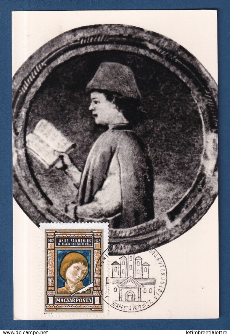 Hongrie - FDC - Premier Jour - Carte maximum - Janus Pannonius - 1970