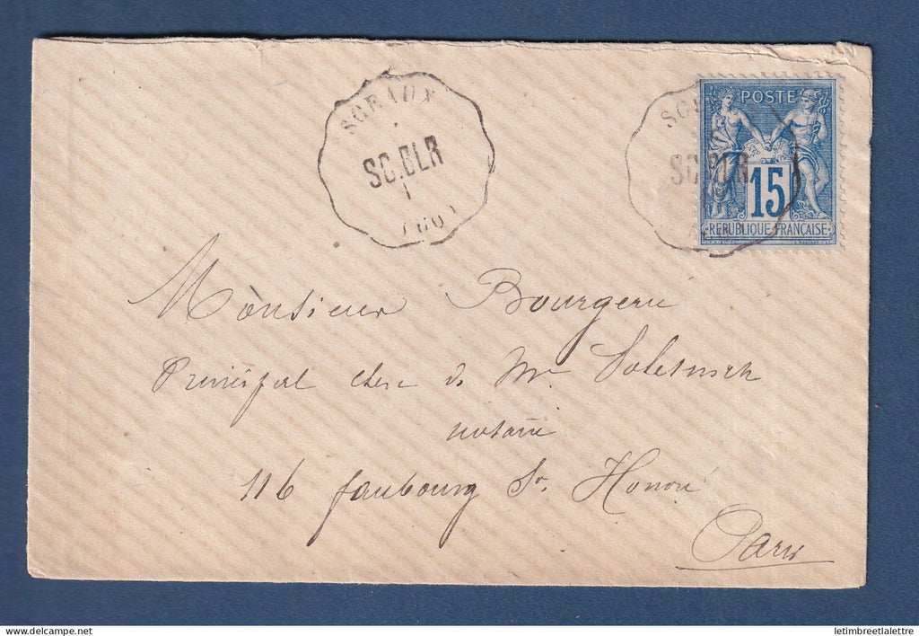 France - type sage - Convoyeur station de Sceaux le 4 septembre 1884 pour Paris
