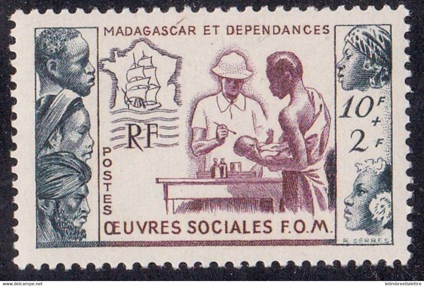 ⭐ Madagascar - YT n° 320 ** - Neuf sans charnière - 1950 ⭐