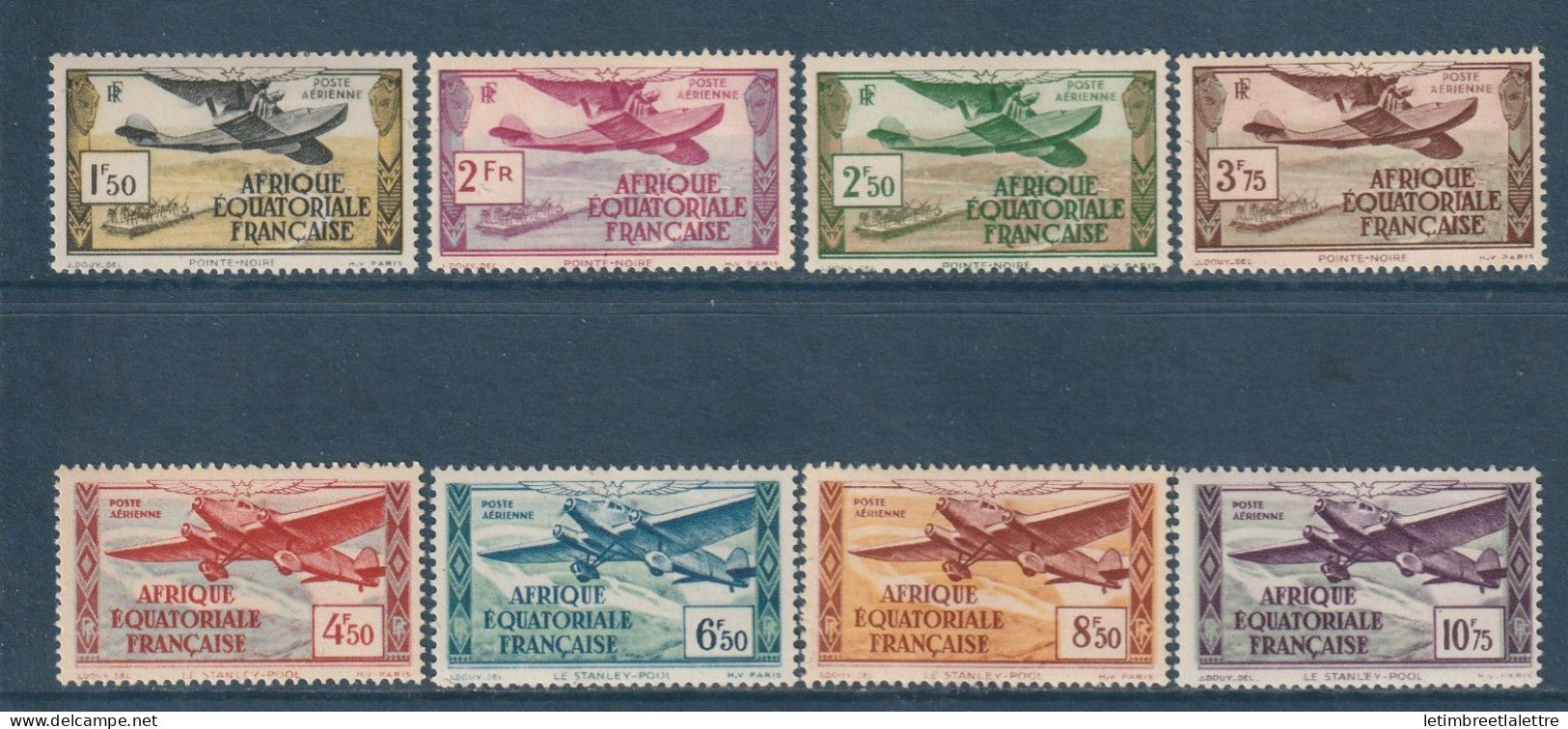 AEF - Poste Aérienne - YT n° 1 à 8 ** - Neuf sans charnière - 1936