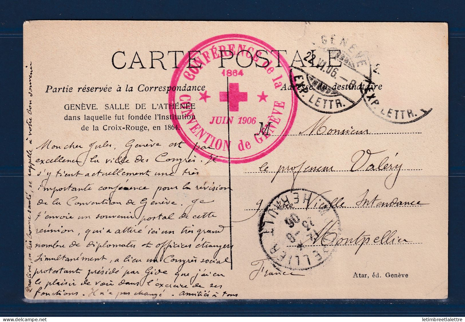France - Croix Rouge - conférence de la convention de Genève -  1906