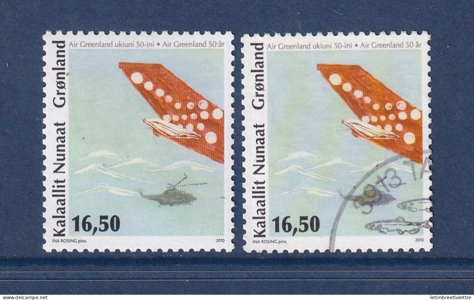 Groenland - YT n° 538 ** - neuf sans charnière et Oblitéré - Air Greenland - 2010