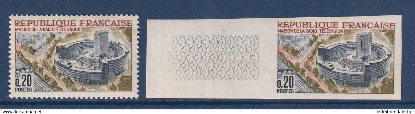France - Non dentelé - YT n° 1402 a ** - Neuf sans charnière - radiodiffusion - 1963