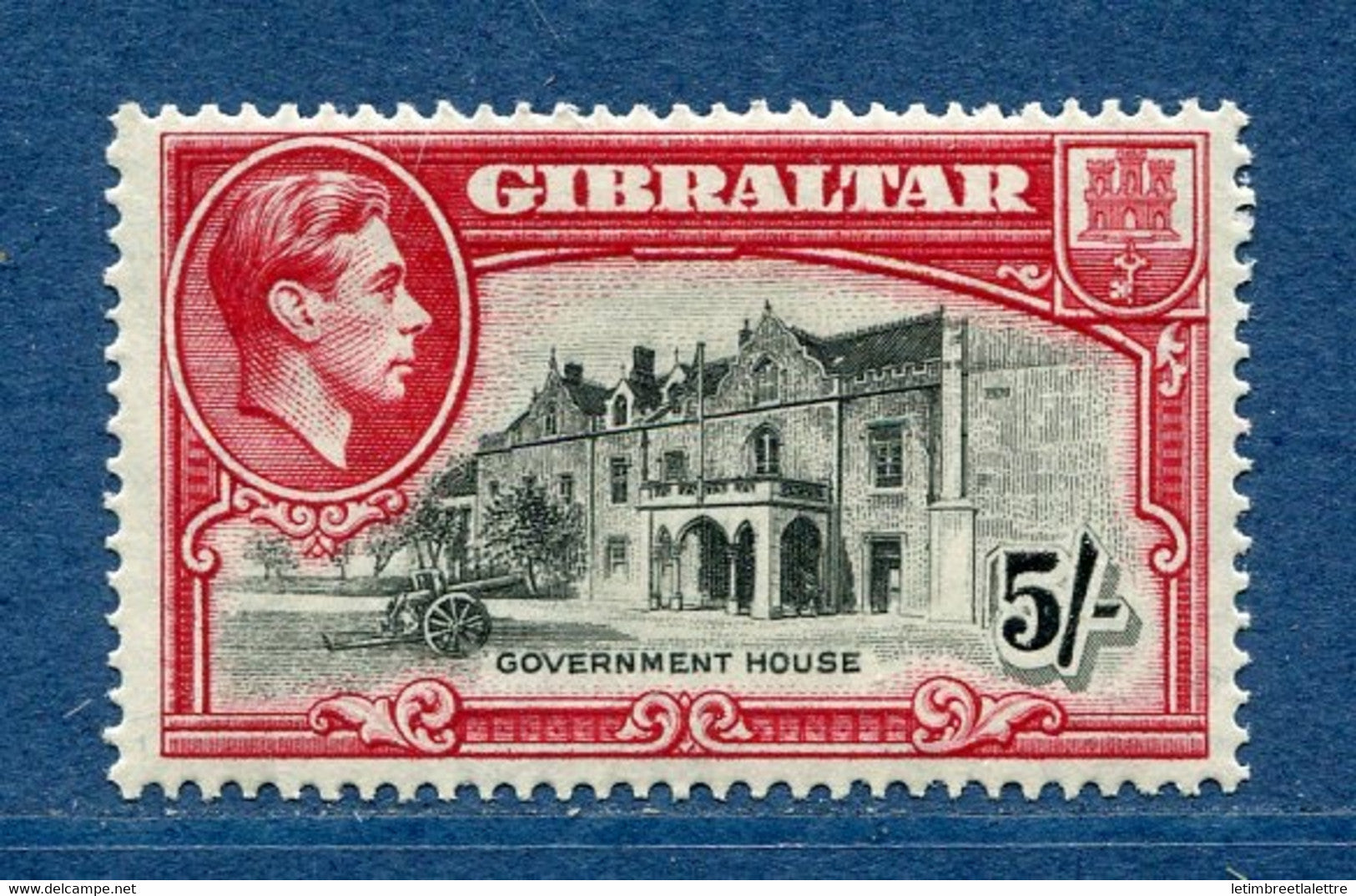 ⭐ Gibraltar - YT n° 112 aB * - Neuf avec charnière - dentelé 14 - 1938 / 1947 ⭐
