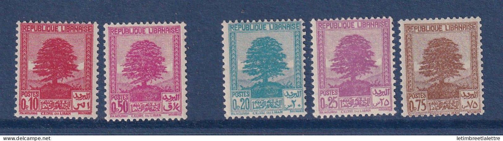 Grand Liban - YT N° 150 et 151 avec n° 167 à 169 * - neuf avec charnière - 1937 1940