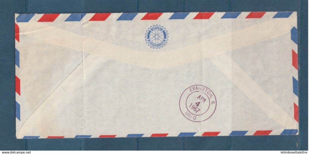 Myanmar - Birmanie -  Burma - YT n° 72 et 98 - recommandé de Bandoola square pour les USA ( Evanston )  par avion - 1967