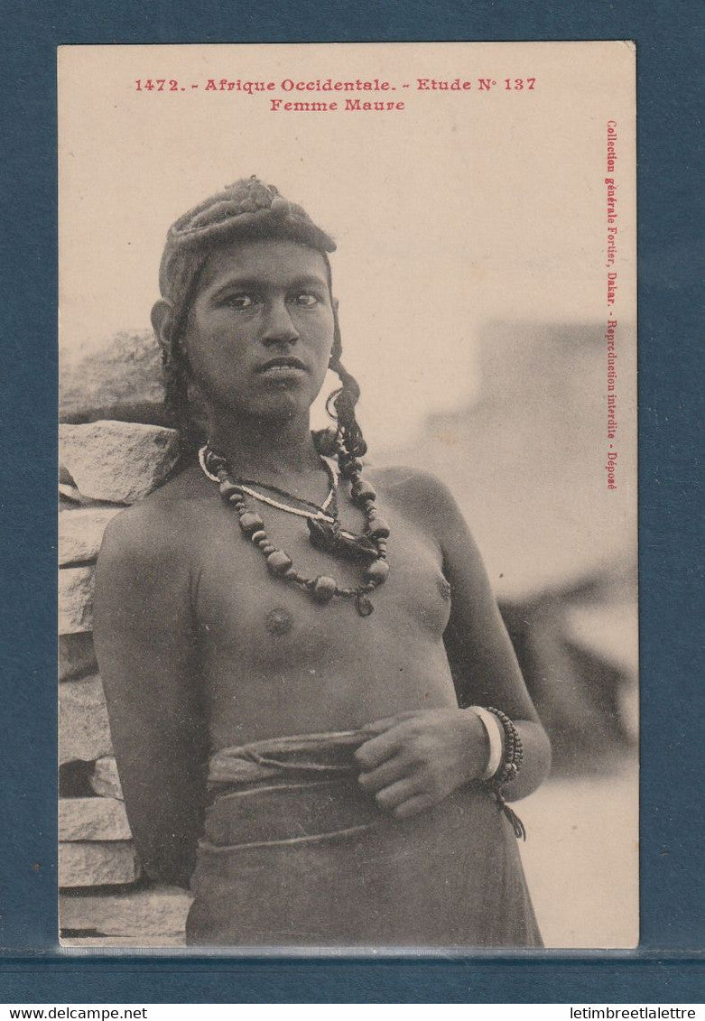 ⭐ Sénégal - femme Maure - étude n° 137 - Collection Générale Fortier ⭐