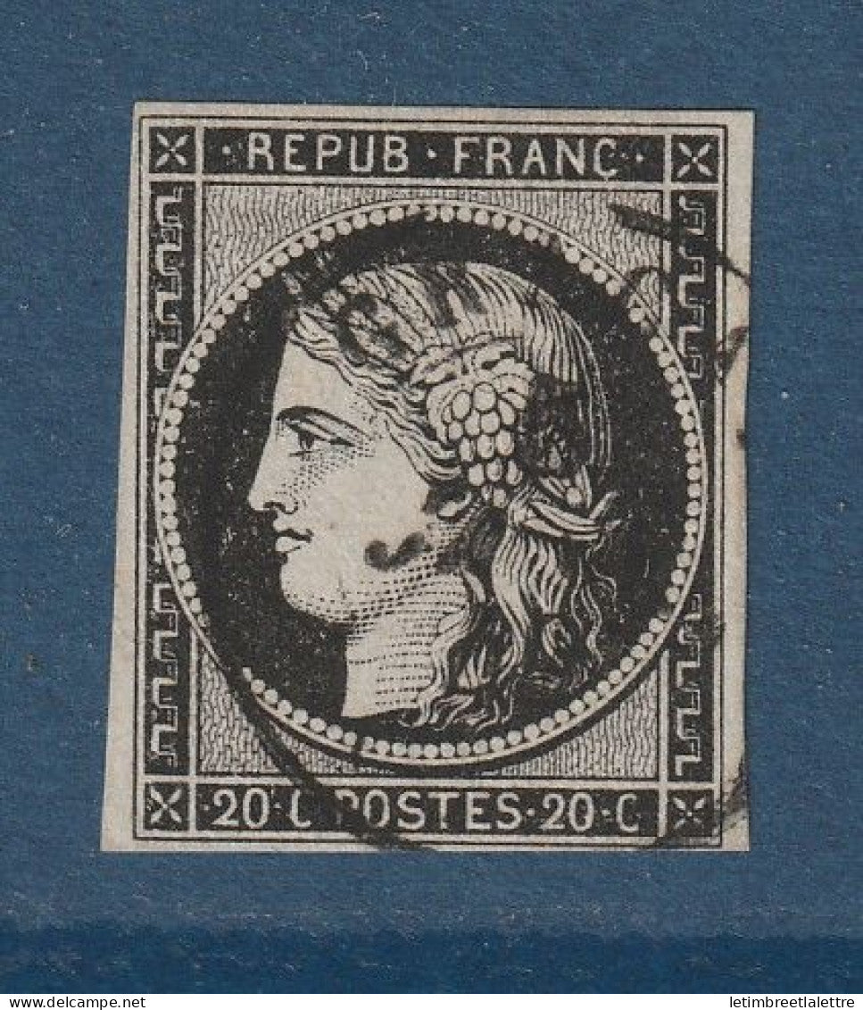 France - YT n° 3 - Oblitéré du 5 Janvier 1849 - Graçay ( Cher )