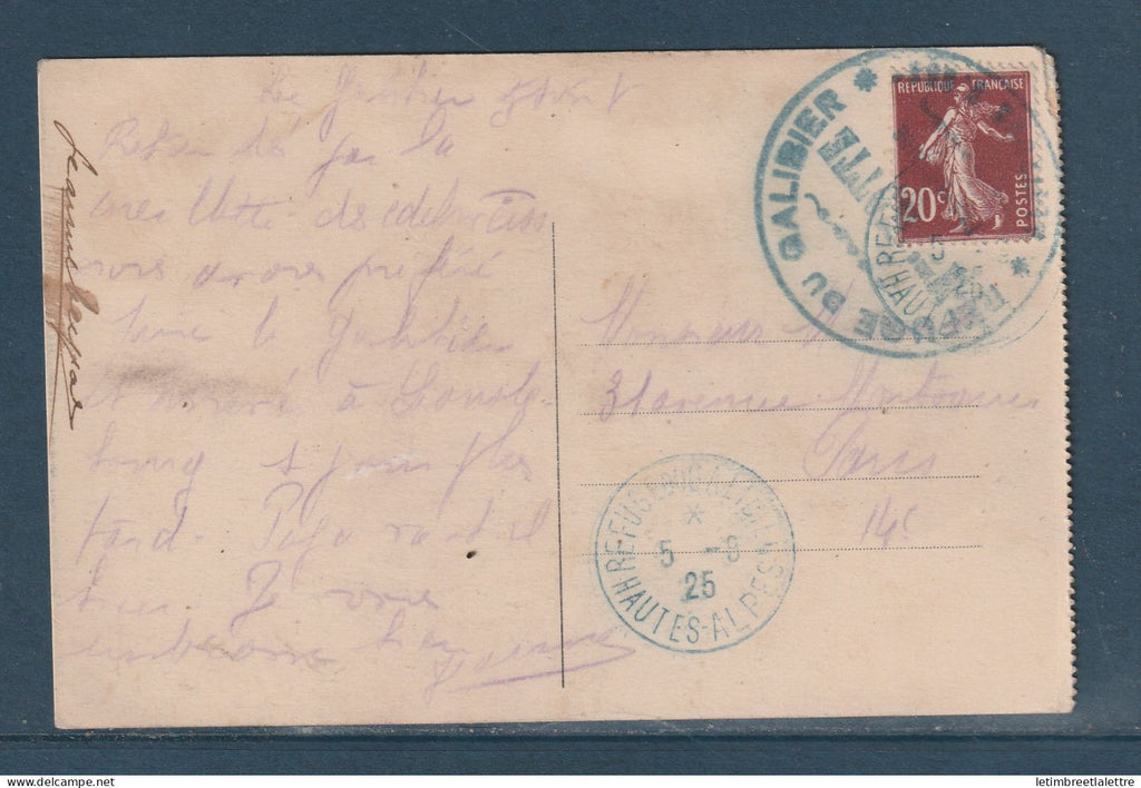 France - CPA - Hautes Alpes - Bureau de Poste du refuge de Galibier - 1925