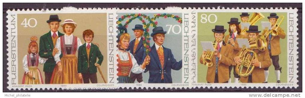 ⭐ Liechtenstein - YT n° 695 à 697 ** - Neuf sans charnière - 1980 ⭐