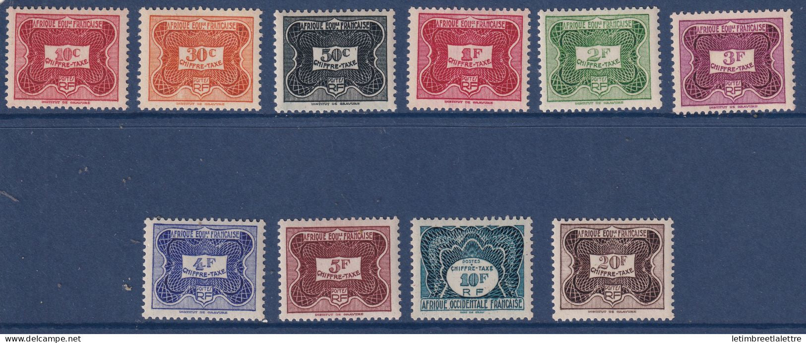 AOF - Taxe - YT n° 1 à 10 ** - Neuf sans charnière - 1947
