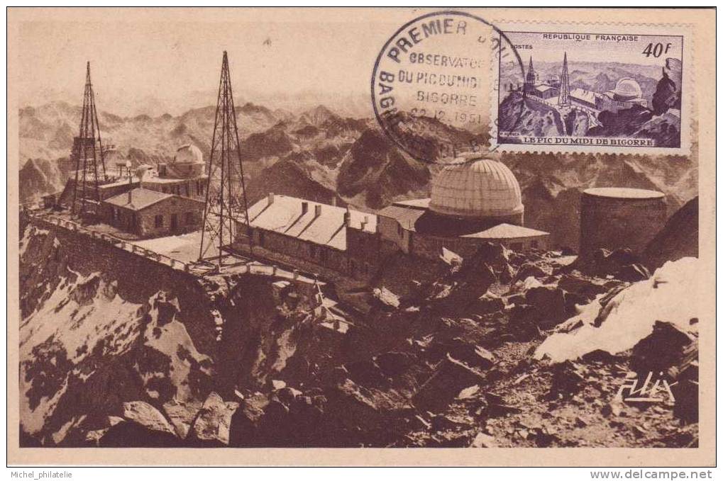 CARTE MAXIMUM   Observatoire du Pic du Midi  en 1951