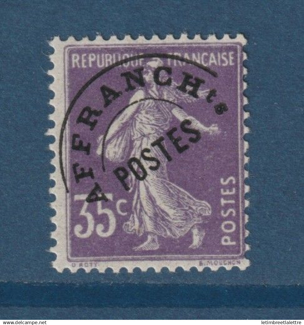 France - préoblitérés - YT n° 62 **  - neuf sans charnière - visible en boutique