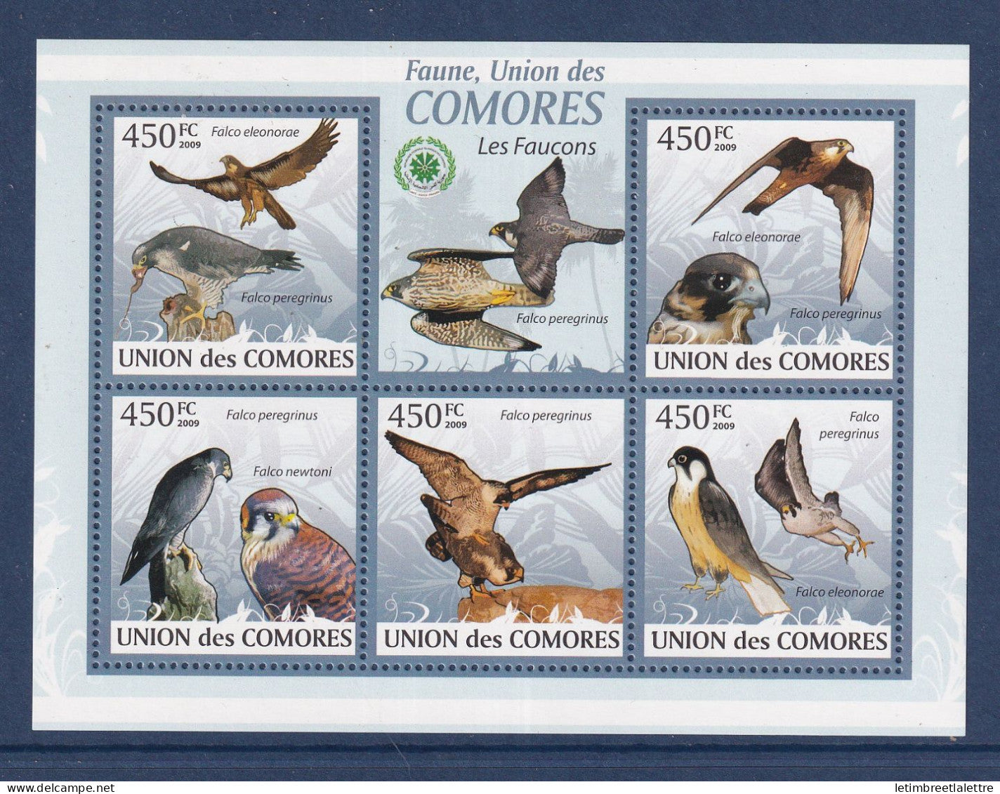 Comores - bloc YT n° 1716 à 1720 ** - Neuf sans charnière - les faucons - oiseaux - 2009