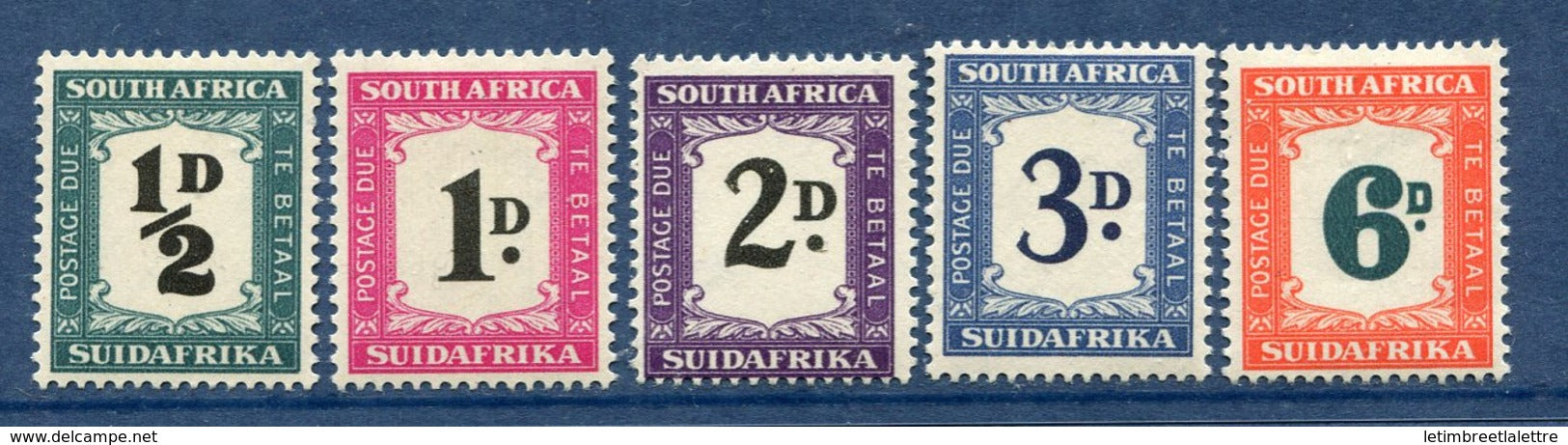 Afrique du Sud - Taxe - N° 31 à 35 * - Neuf avec charnière -