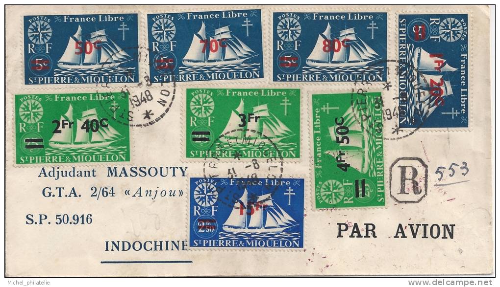 St Pierre et Miquelon, pour Indochine, RARE