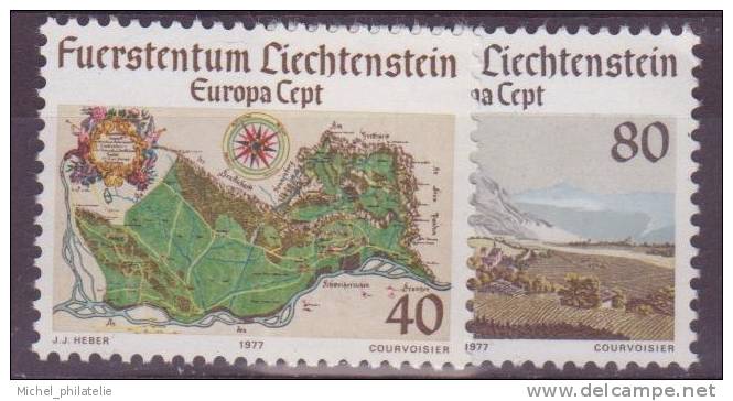 ⭐ Liechtenstein - YT n° 612 et 613 ** - Neuf sans charnière - 1977 ⭐