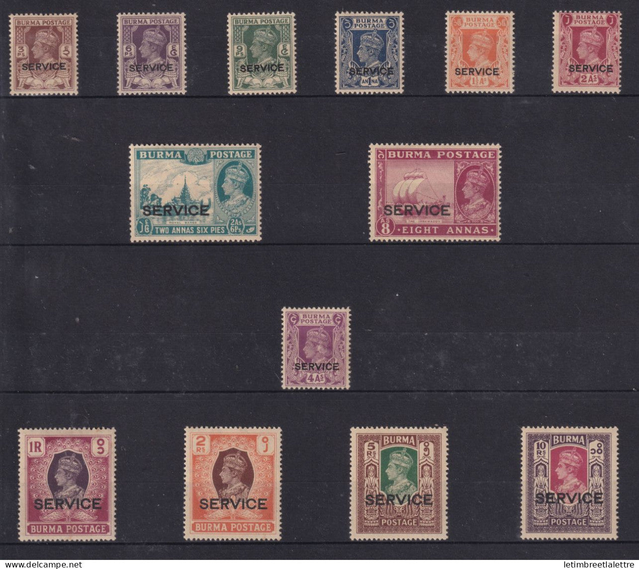 Myanmar - Birmanie - Burma - Service - YT n° 27 à 39 * Neuf avec charnière - 1946