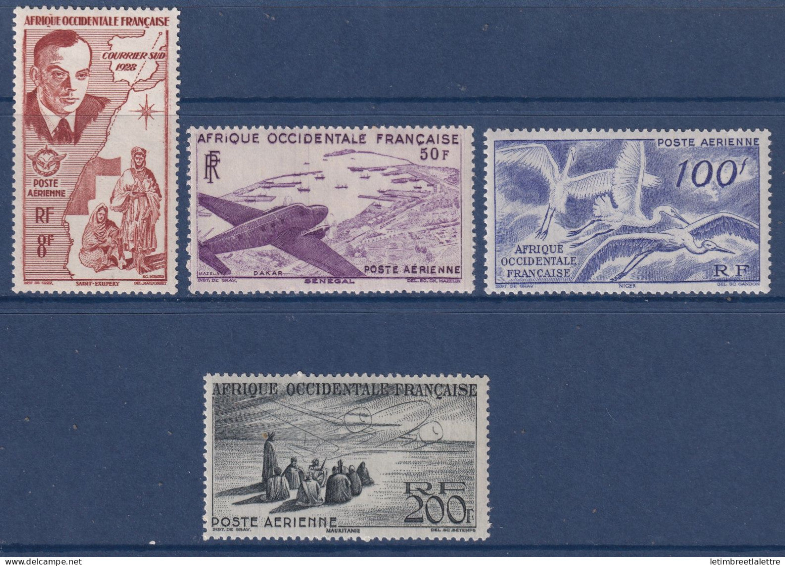 AOF - poste aérienne - YT n° 11 à 14 ** - Neuf sans charnière - 1947