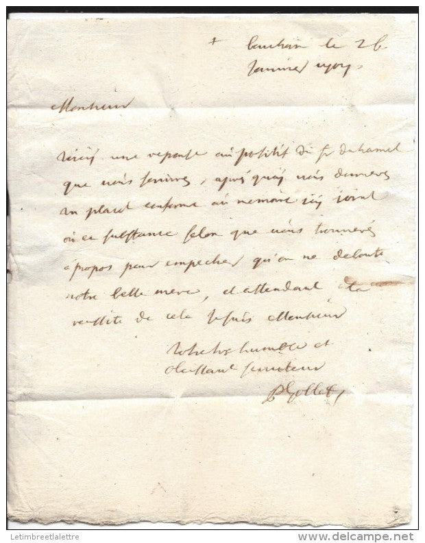 Bouchain, Nord du Bouchain, manuscrit 26 Janvier 1707