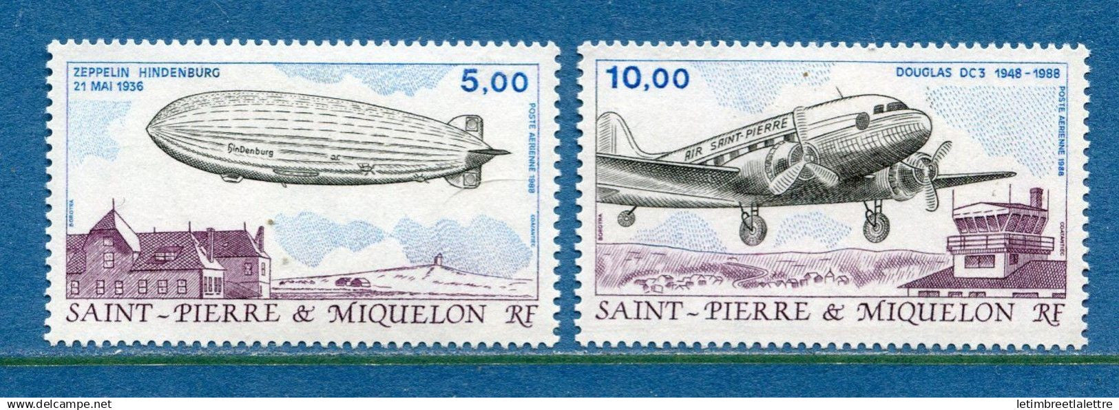 Saint Pierre et Miquelon - Poste Aérienne - YT PA n° 66 et 67 ** - Neuf sans charnière - 1988