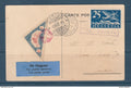 ⭐ Suisse - Aérogramme - Premier vol - Meeting international Genève vignette spatiale sur carte postale Cointrin - 1925 ⭐