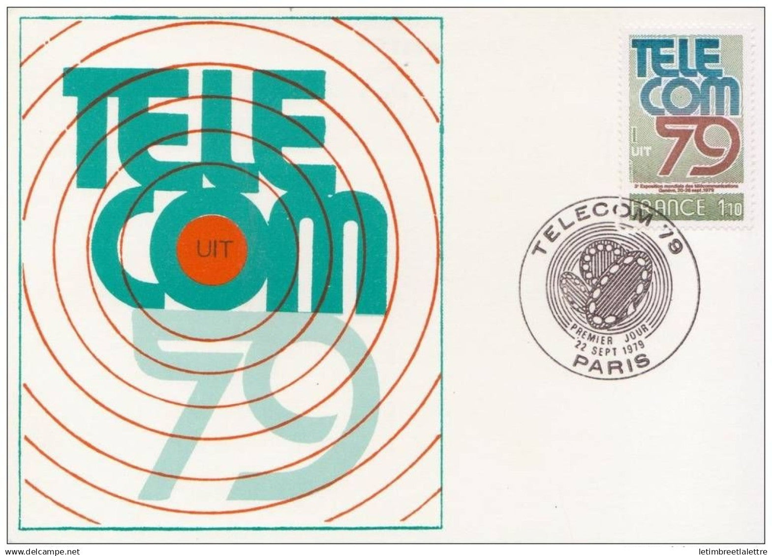 France - carte maximum - premier jour Télécom UIT - 1979