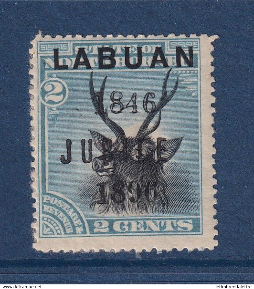 Labuan - N° 66 * - Neuf avec charnière - Variété de surcharge : JUBILE - RARISSIME