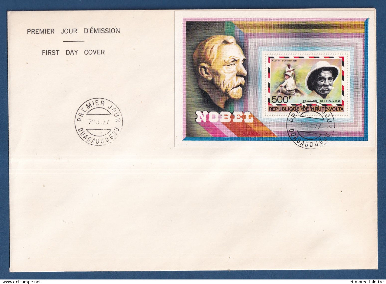 Haute Volta - FDC - Premier Jour - Grand Format - YT n° 413 à 416 - Personnalités contemporaines - 1977