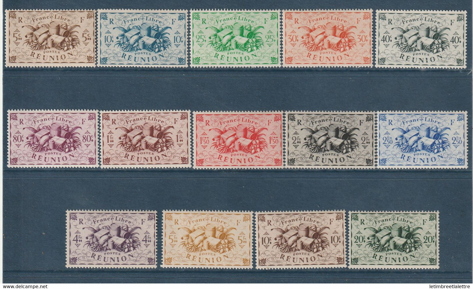 Réunion - YT n° 233 à 246 - Neuf sans charnière - 1943