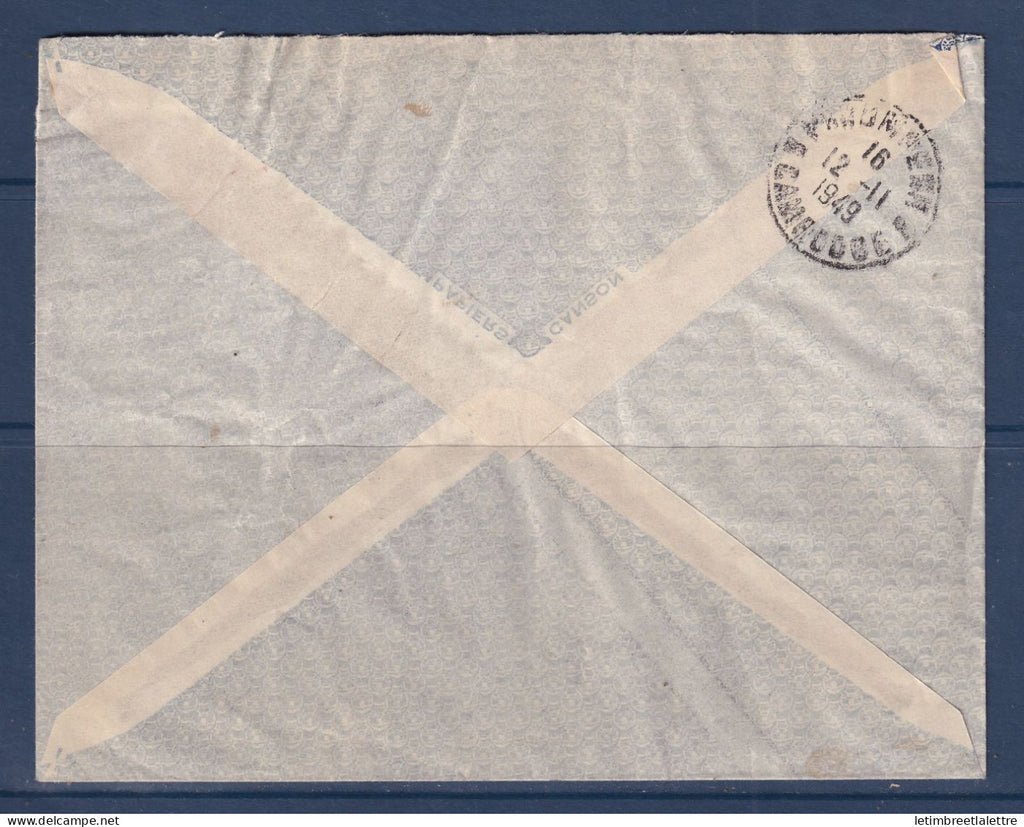 Indochine - lettre du Vietnam par avion pour la France - 1949