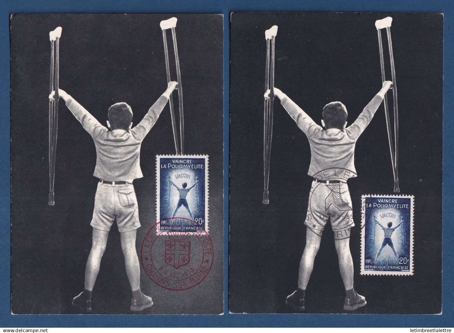 France - FDC - Premier Jour - Carte maximum - Vaincre la Poliomyélite - 1959