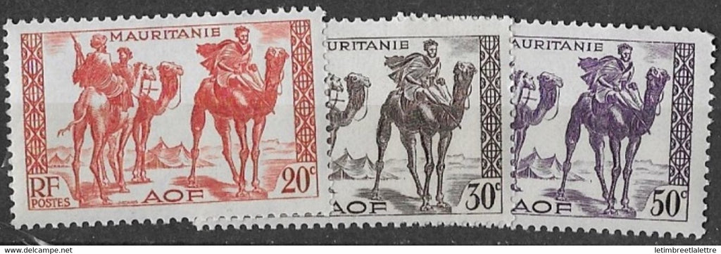 ⭐ Mauritanie - YT n° 79 / 81 / 83** et 87 à 94 * sans le 89 - Neuf avec charnière - 1938 ⭐