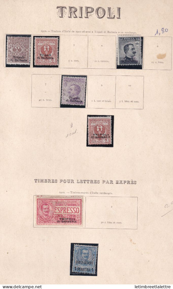 Italie - Colonie Italienne - exprès - Tripoli - à la page - * neuf avec charnière - 1910