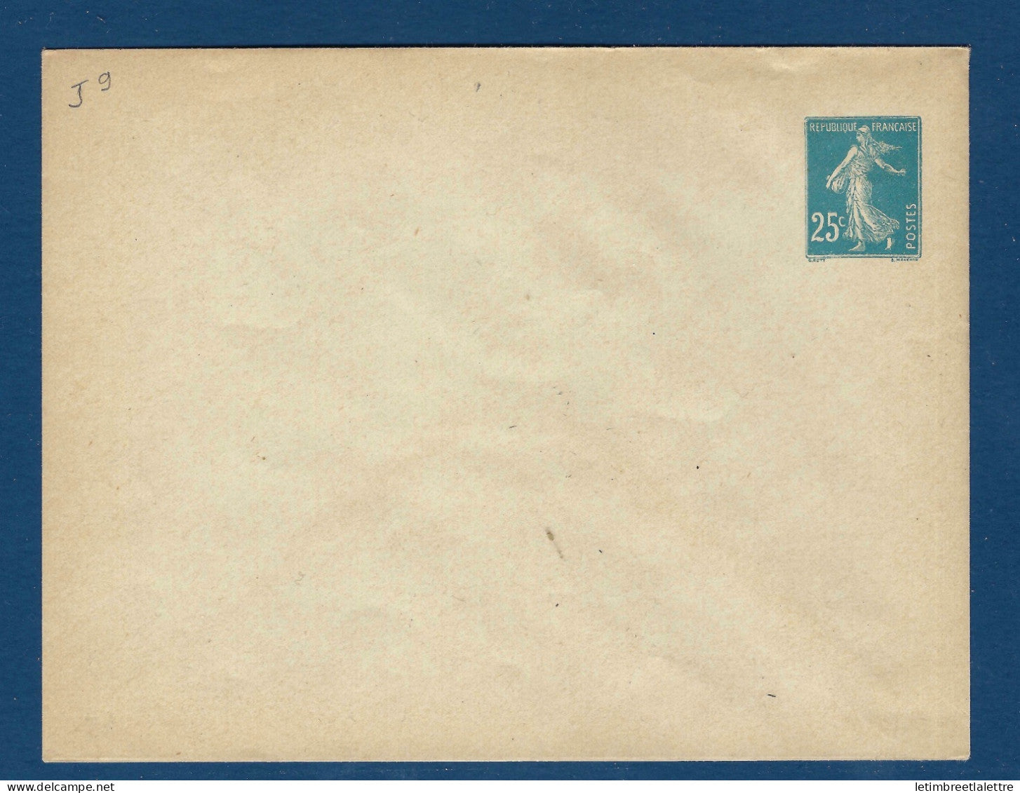 France - Entier postale enveloppe - J 9 - 1921 1925