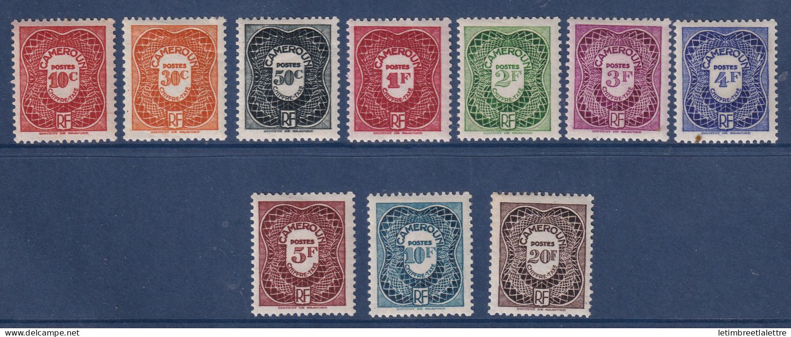 Cameroun - Taxe - YT n° 25 à 34 * - neuf avec charnière - 1947