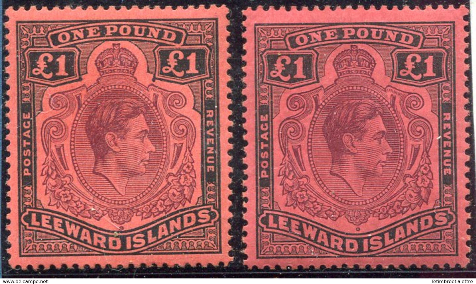 Leeward Islands - N° 101 et 101b * - Neuf avec charnière ( N° SG : 114a et b )