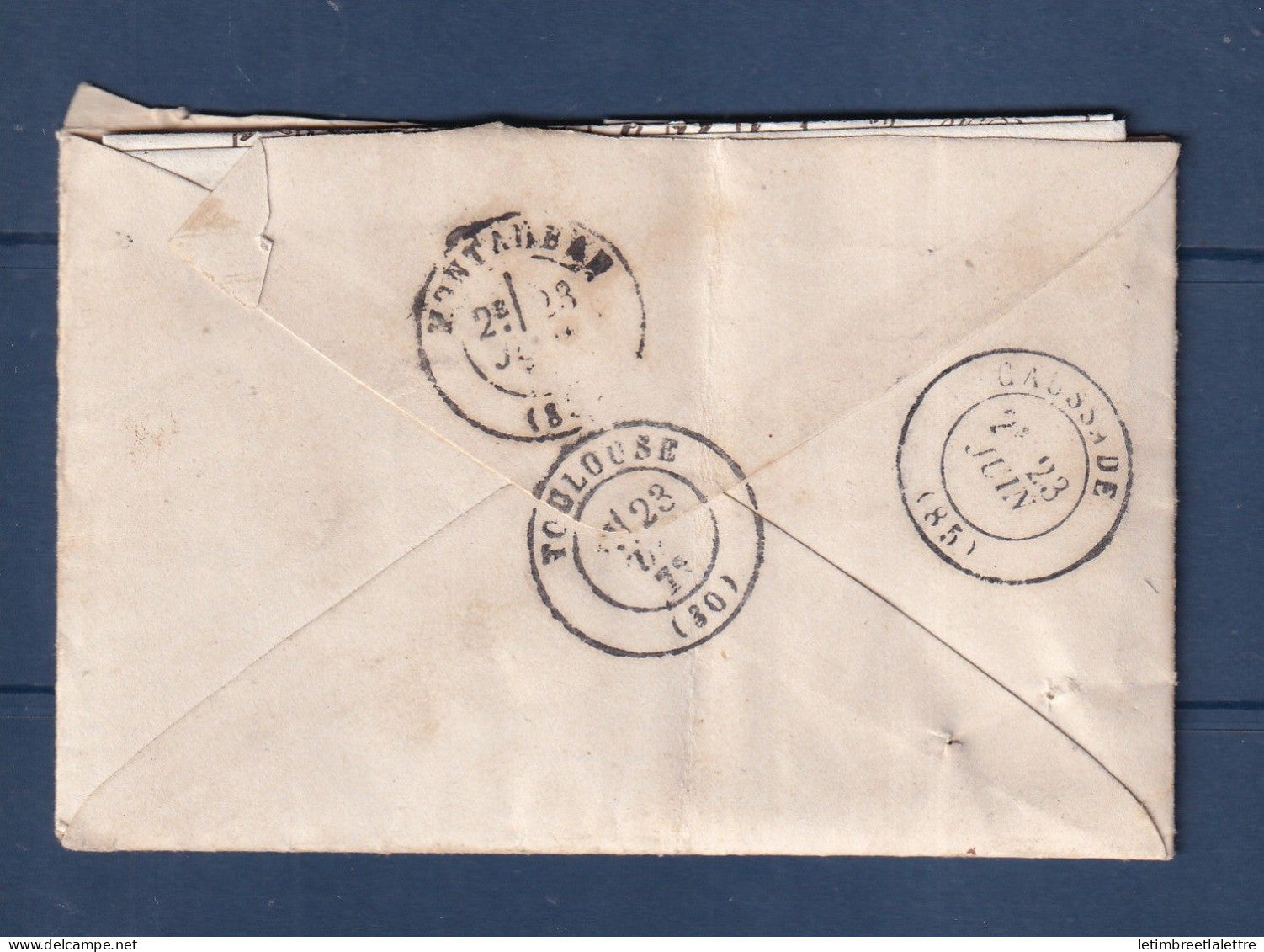 Tarn et Garonne - Sept Fonds superbe gros chiffre GC 4622 + cachet perlé  T 24 - Superbe et rare Double port 1872