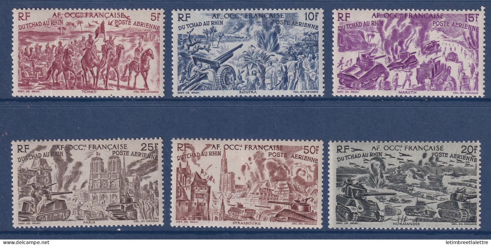AOF - poste aérienne - YT n° 5 à 10 ** - Neuf sans charnière - 1946