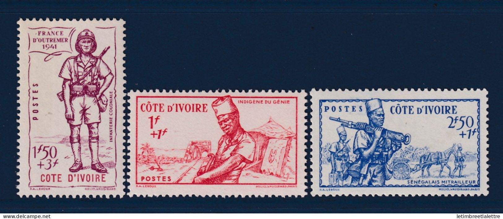 Côte d'Ivoire - YT n° 162 à 164 ** - Neuf sans charnière - 1941