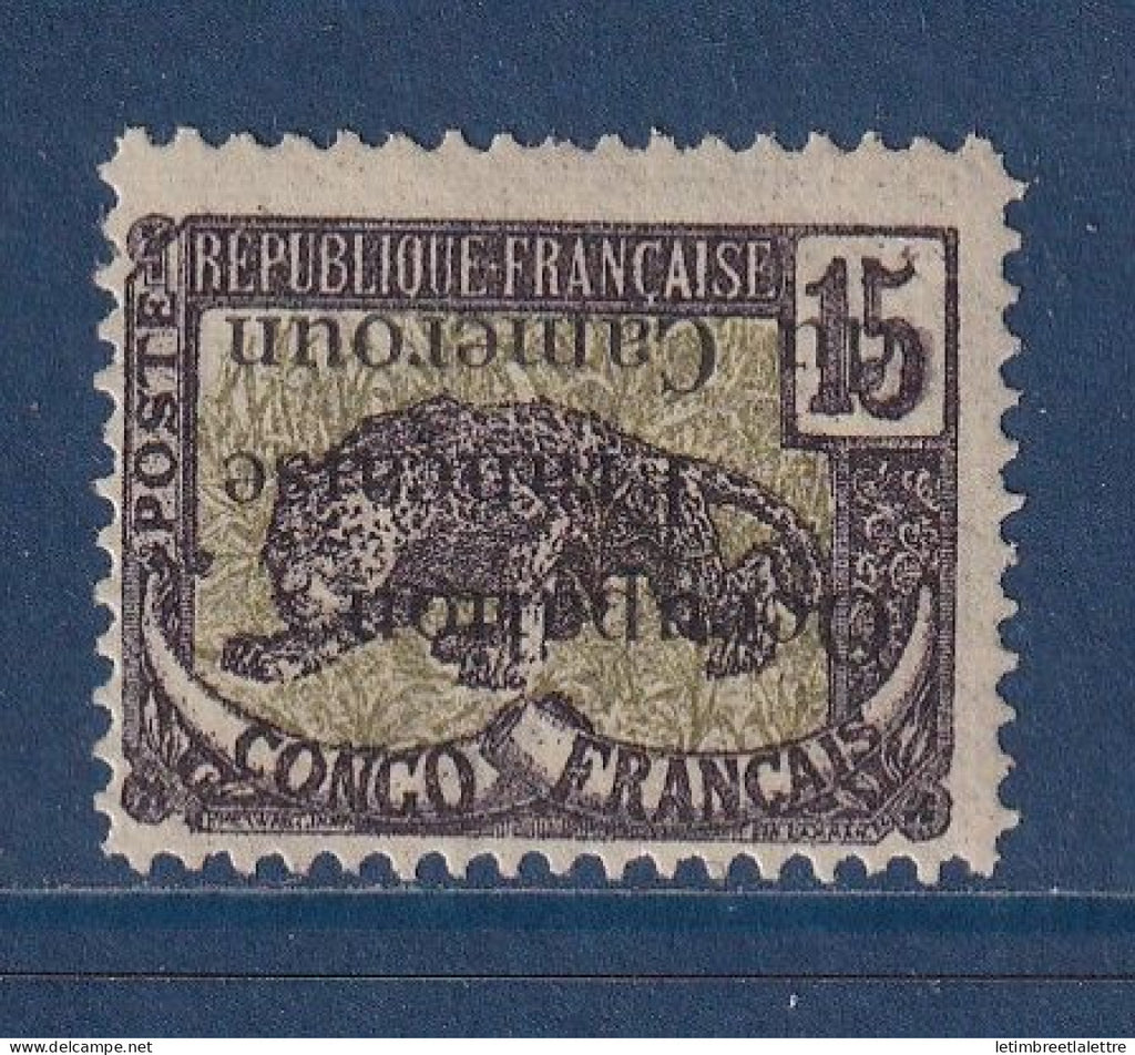 Cameroun - YT n° 57a * - Neuf avec charnière - Surcharge renversée - 1916