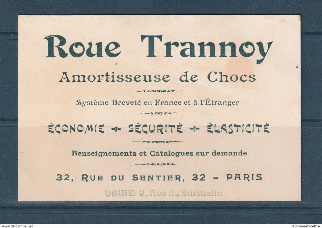 ⭐ France - Carte de visite Roue Trannoy - Exposition universelle Invalides - 1900 ⭐