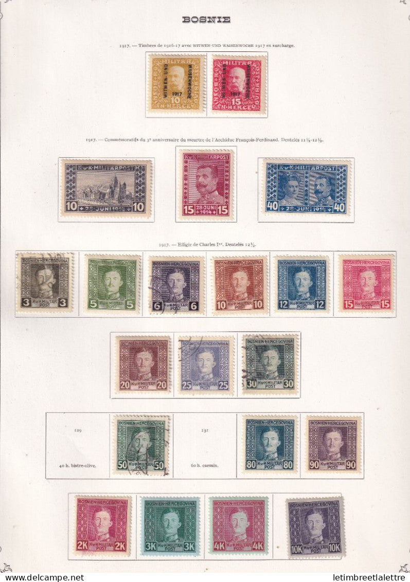 Bosnie - collection à la Page - * Neuf avec charnière et oblitéré - 1917