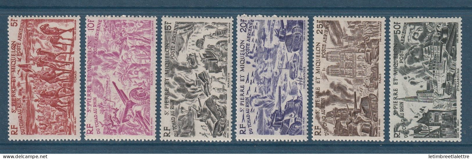 Saint Pierre et Miquelon - Poste aérienne - YT n° 12 à 17 ** - neuf sans charnière - 1946