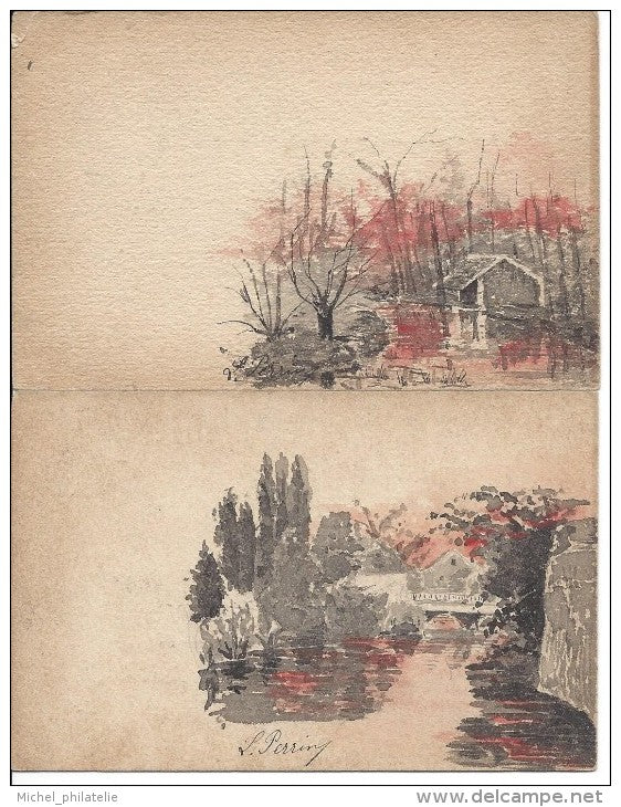 ⭐Carte postale - CPA - Lot de 3 cartes postales - Illustrés aquarelles - Par L Perring ⭐