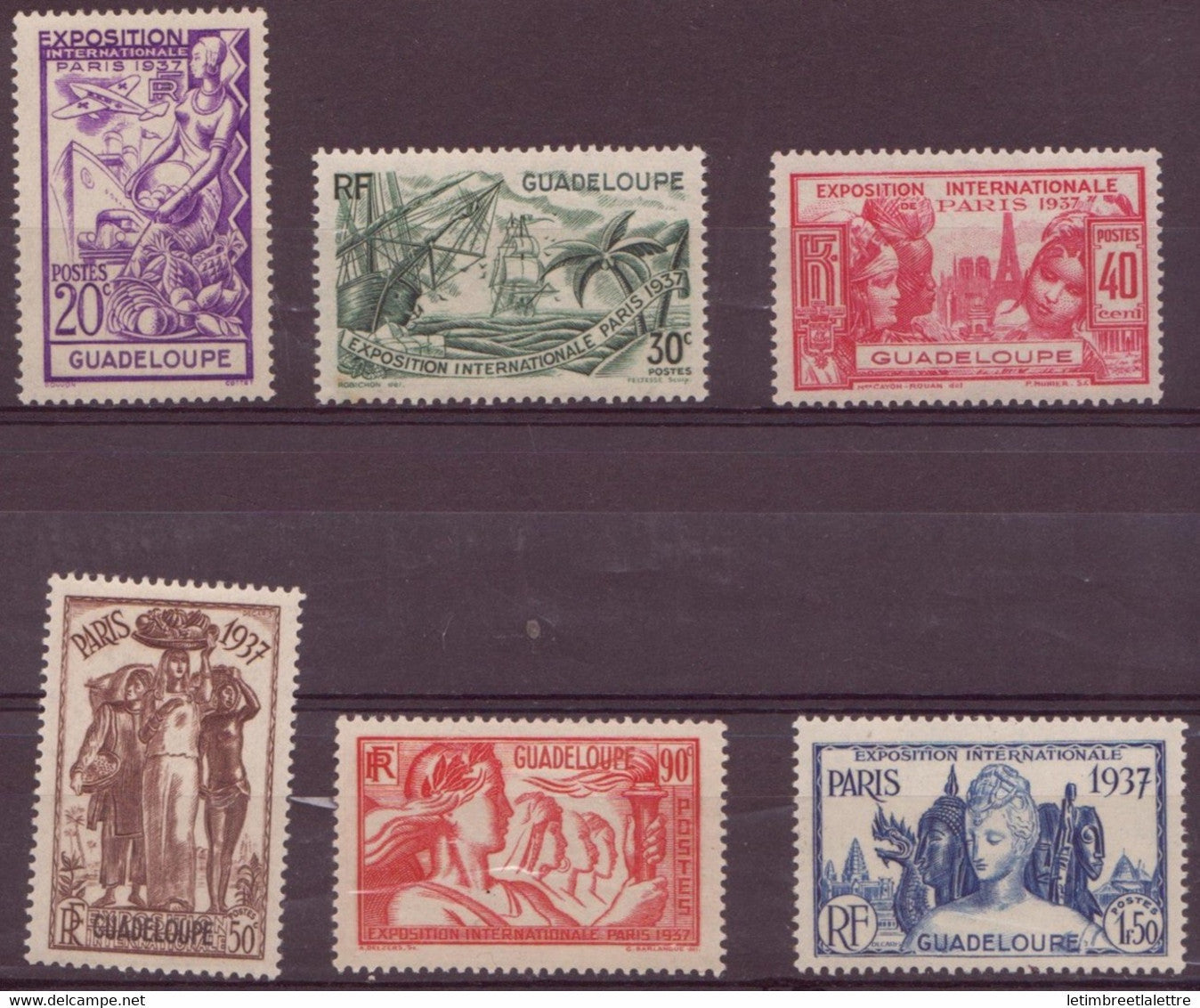 Guadeloupe - YT n° 133 à 138 ** - Neuf sans charnière - 1937